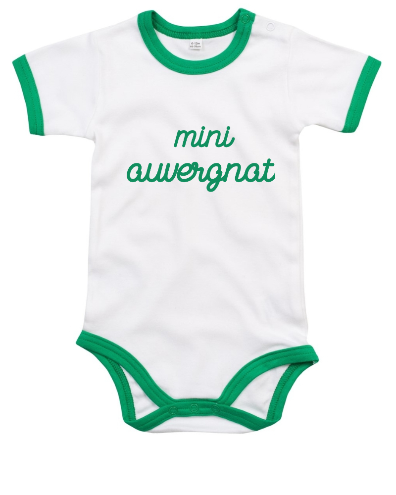 Body LANGEAC - 100% coton biologique, col contrasté "Mini Auvergnat/e"