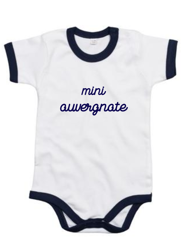 Body LANGEAC - 100% coton biologique, col contrasté "Mini Auvergnat/e"