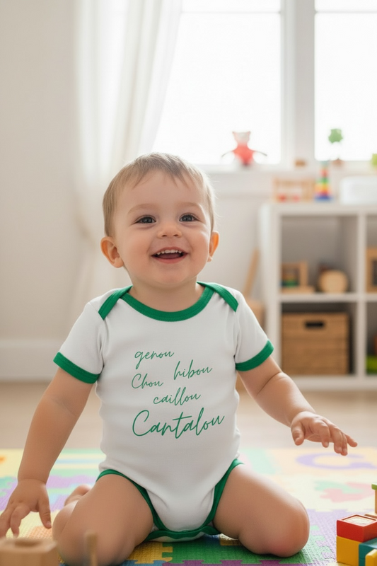 Body LANGEAC - 100% coton biologique, col contrasté "Cantalou"