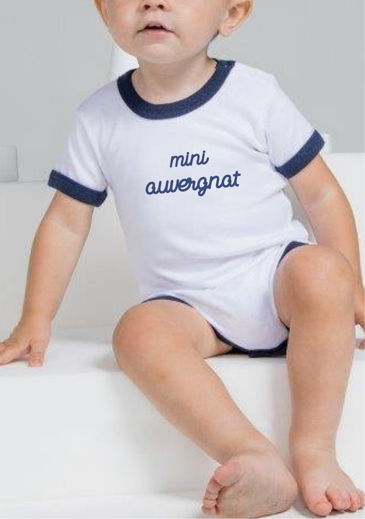 Body LANGEAC - 100% coton biologique, col contrasté "Mini Auvergnat/e"