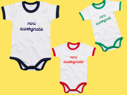 Body LANGEAC - 100% coton biologique, col contrasté "Mini Auvergnat/e"