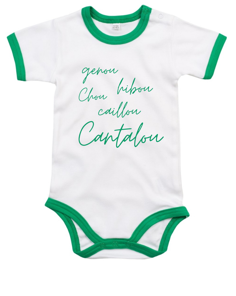 Body LANGEAC - 100% coton biologique, col contrasté "Cantalou"