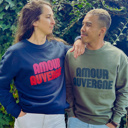 cadeau auvergnat pour eux : Sweat AUBIERES - Marine + Khaki