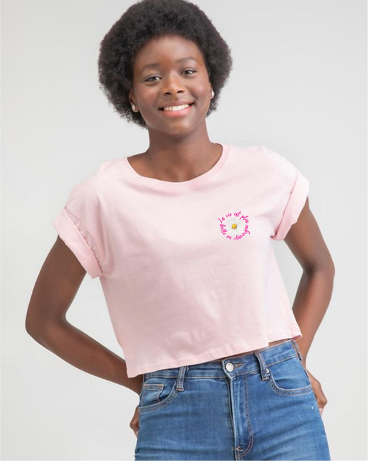 Tshirt crop CARLAT - 100% coton biologique