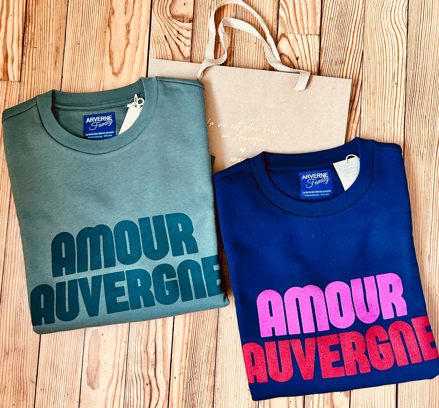 cadeau auvergnat pour eux : Sweat AUBIERES - Marine + Khaki