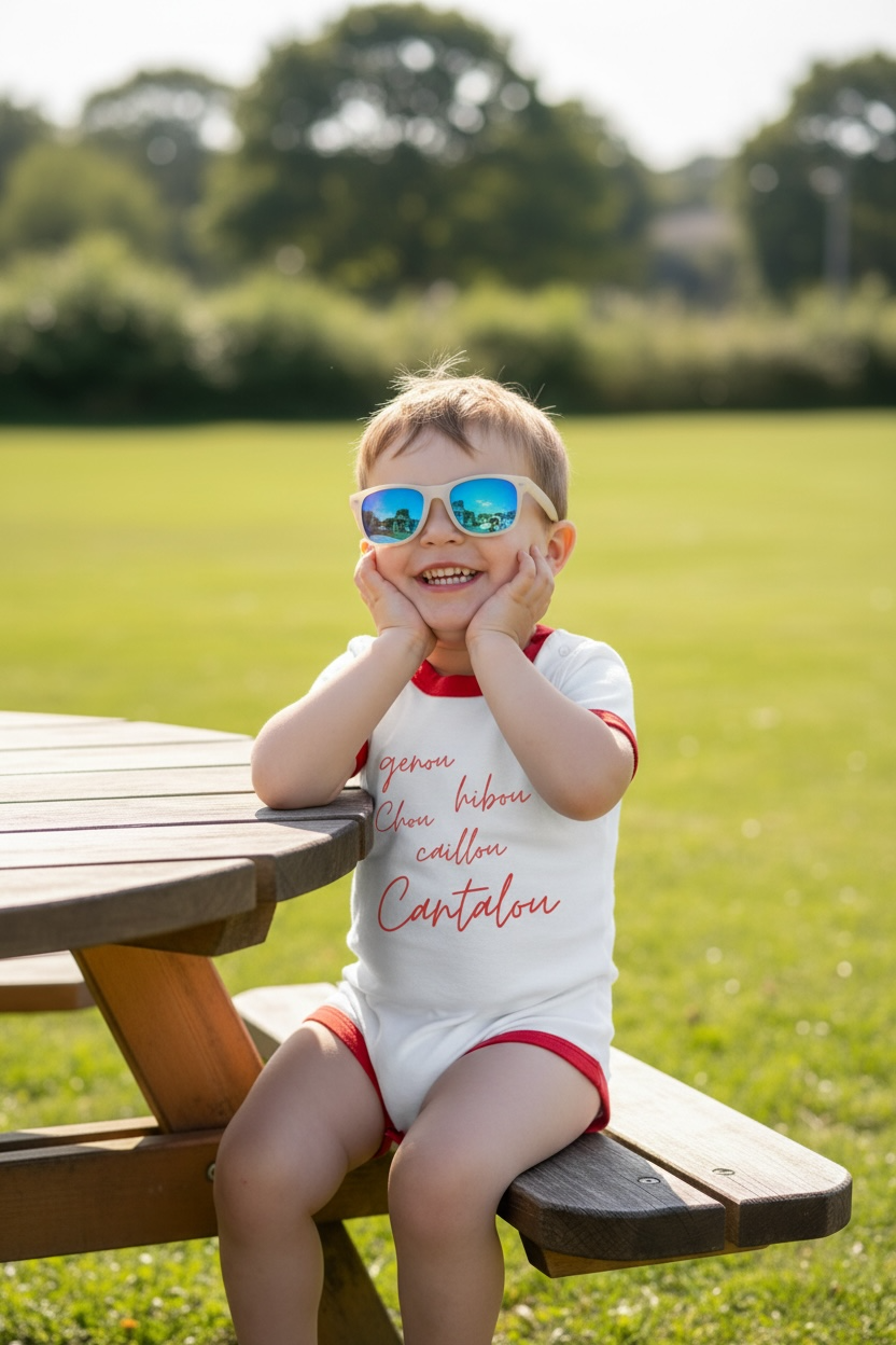 Body LANGEAC - 100% coton biologique, col contrasté "Cantalou"